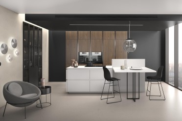 Cocina ambiente elegancia blanco y negro