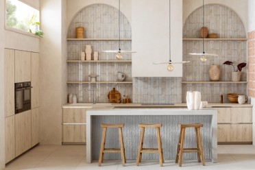 cuisine étagères bois