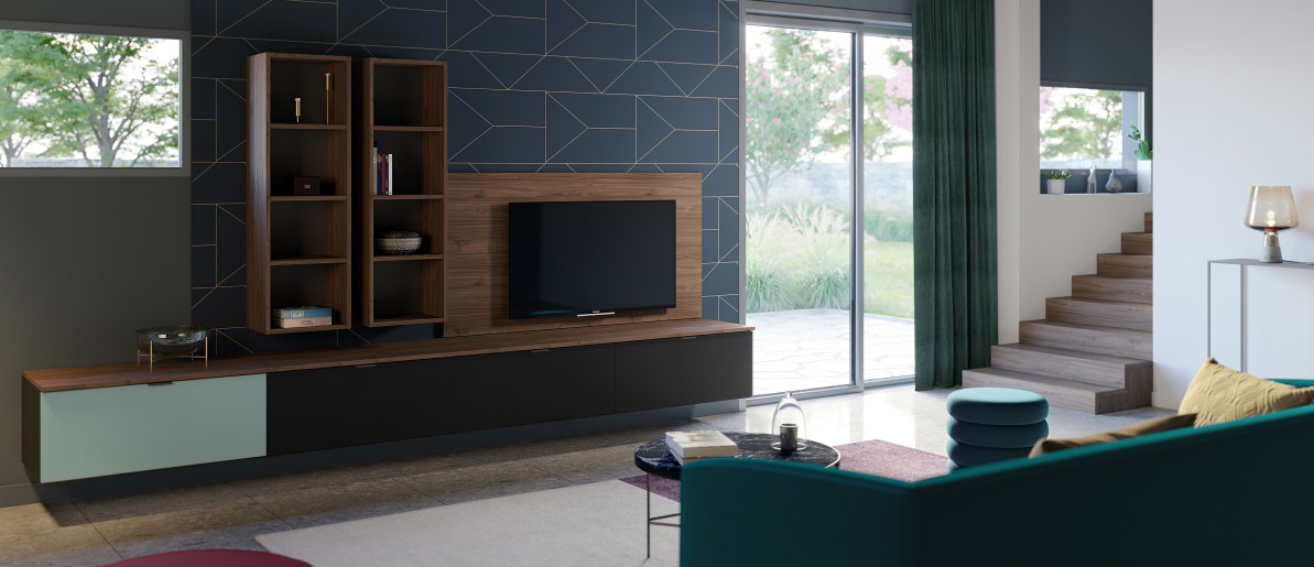 Projection Trend TV Unit Quercy walnut structured VP