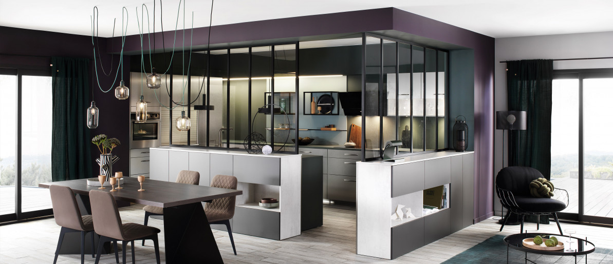 Kitchen Niobe Model - Scenario Trend Stainless steel decor with U-shaped layout VP