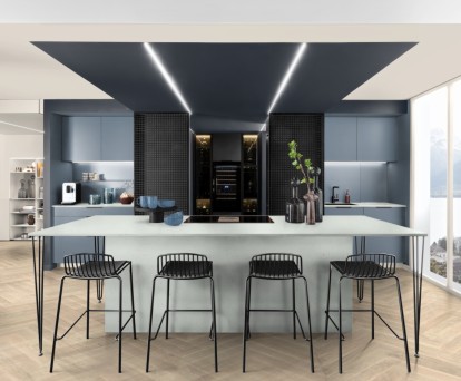 cuisine noire ilot blanc