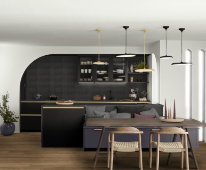 cuisine bois sombre et noir