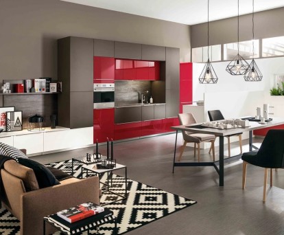 cuisine rouge grise