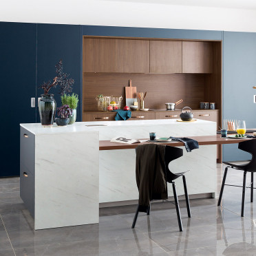 Kitchen Kiffa Model - Contemporary Trend Quercy walnut structured with island LM en