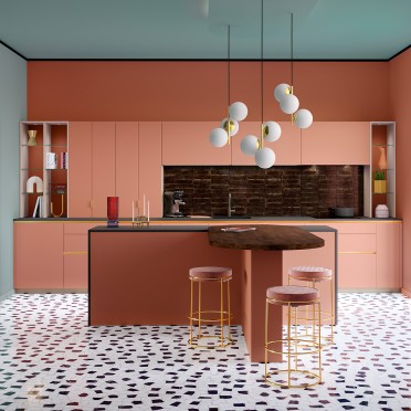 Kitchen Kiffa - Imagine Trend Terracotta matt with island LM