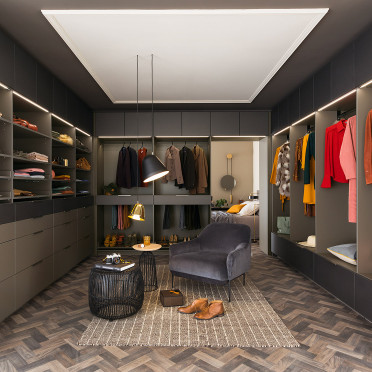 Walk-in wardrobe Kiffa - Lounge Trend Basalt matt varnished LM