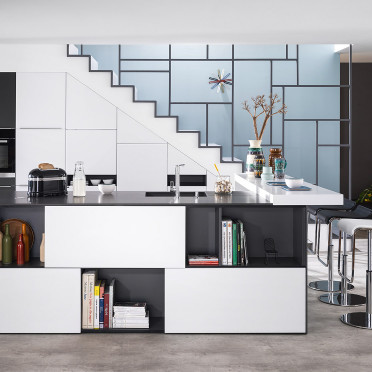 Kitchen Tallys Model - Optimal Trend Graphite satin with island LM