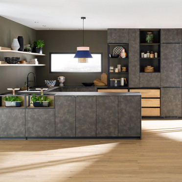 Kitchen Luxe Line Model - Re-energise Trend Cesar brown stone U-shaped layout LM