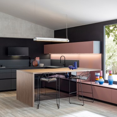 Cocina Ambiente Color Loft Nogal rubio veneciano móvil