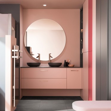 Cuarto de baño moderno Ambiente TERCIOPELO Rosa tamarisco mate móvil