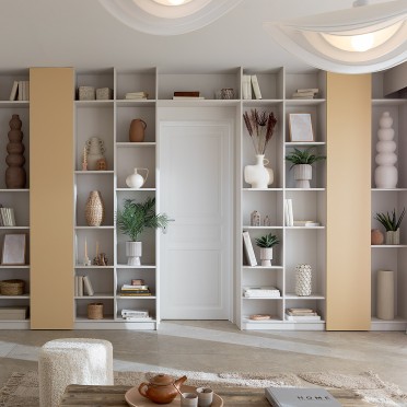 Bibliothèque Organic modern craie mat mobile BE