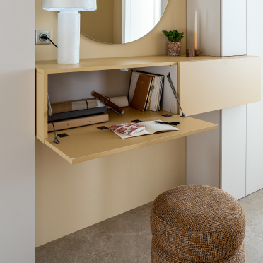 Meuble de bureau entrée abattante gauche Organic Modern dune mat