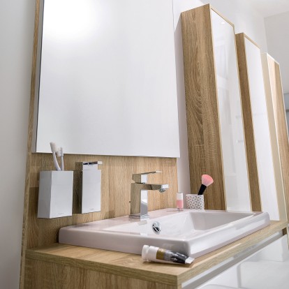 Salle de bains Scandinave Miroir bois 