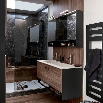 badkamer hout en zwart delice h kostbaar