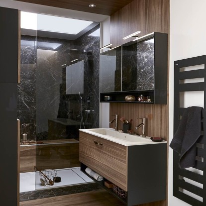 Badkamer delice h kostbaar zwart en hout