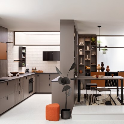 biblioteca entre cocina y comedor