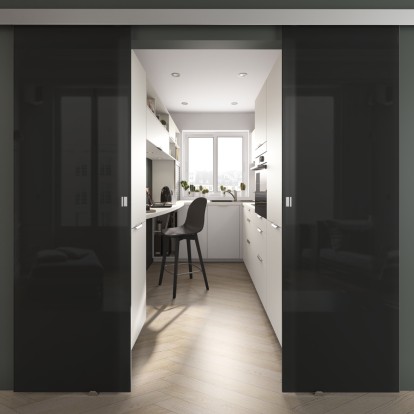 cuisine blanche portes noires