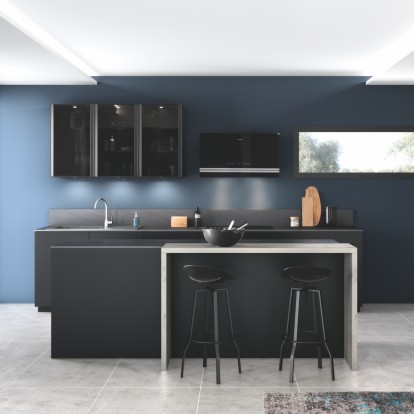 cuisine noire et bleue