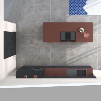 cuisine moderne vue haut