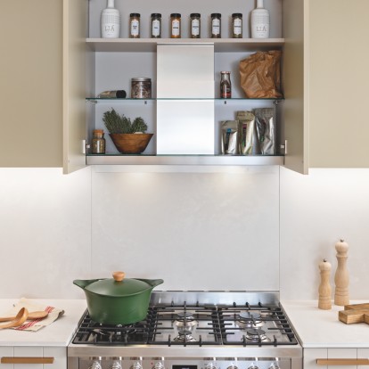 hotte encastrable cuisine blanche