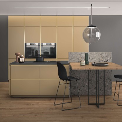 cuisine jaune et grise