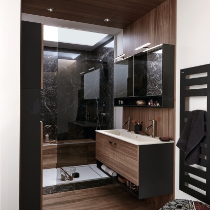 salle de bains marbre bois