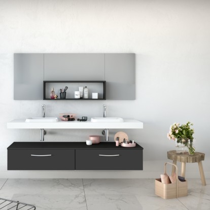 meuble suspendu rangements salle de bains