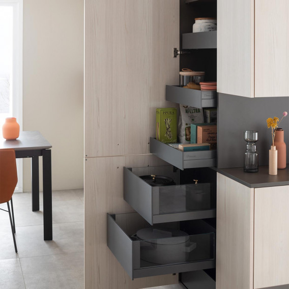 mobalpa-Kitchen visual 01 Enjoy large storage capacity with pull-out tall units