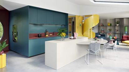 Mobalpa ambiance coloré pour une cuisine avec îlot