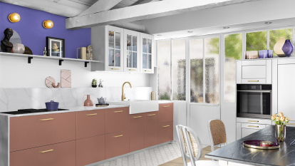 Evier et plaque de cuisson intégrés au plan de travail 